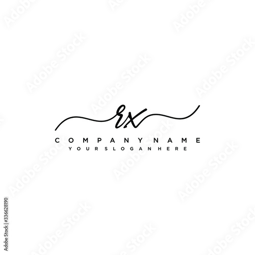 RX initial Handwriting logo vector template