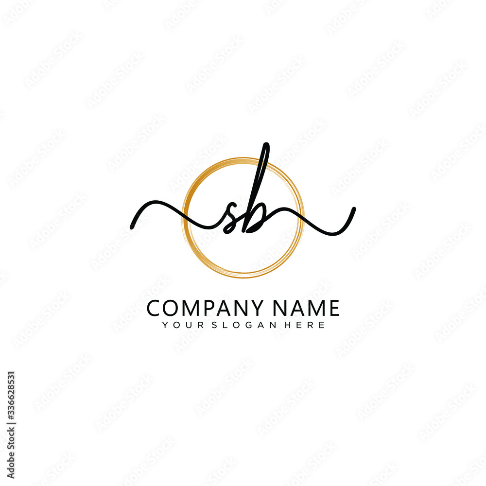 SB initial Handwriting logo vector template SB initial Handwriting logo vector template