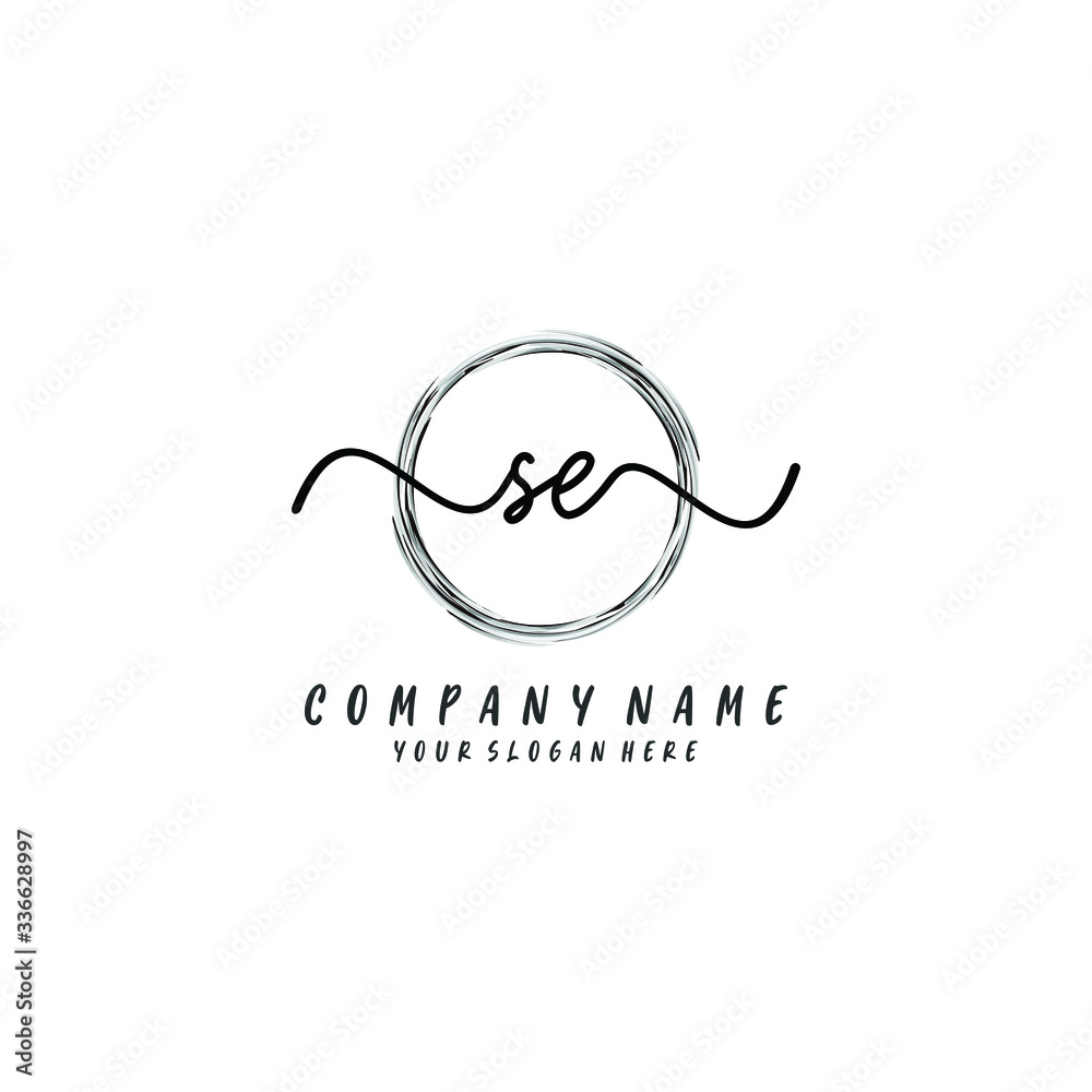 SE initial Handwriting logo vector template SE initial Handwriting logo vector template