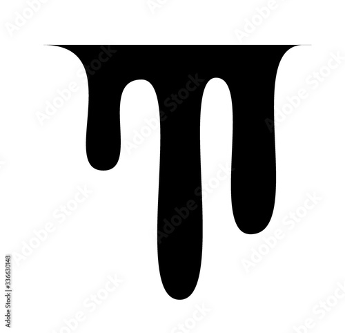 Black melt drips or liquid sauce drops. Black liquid or melted chocolate drips, current paint.