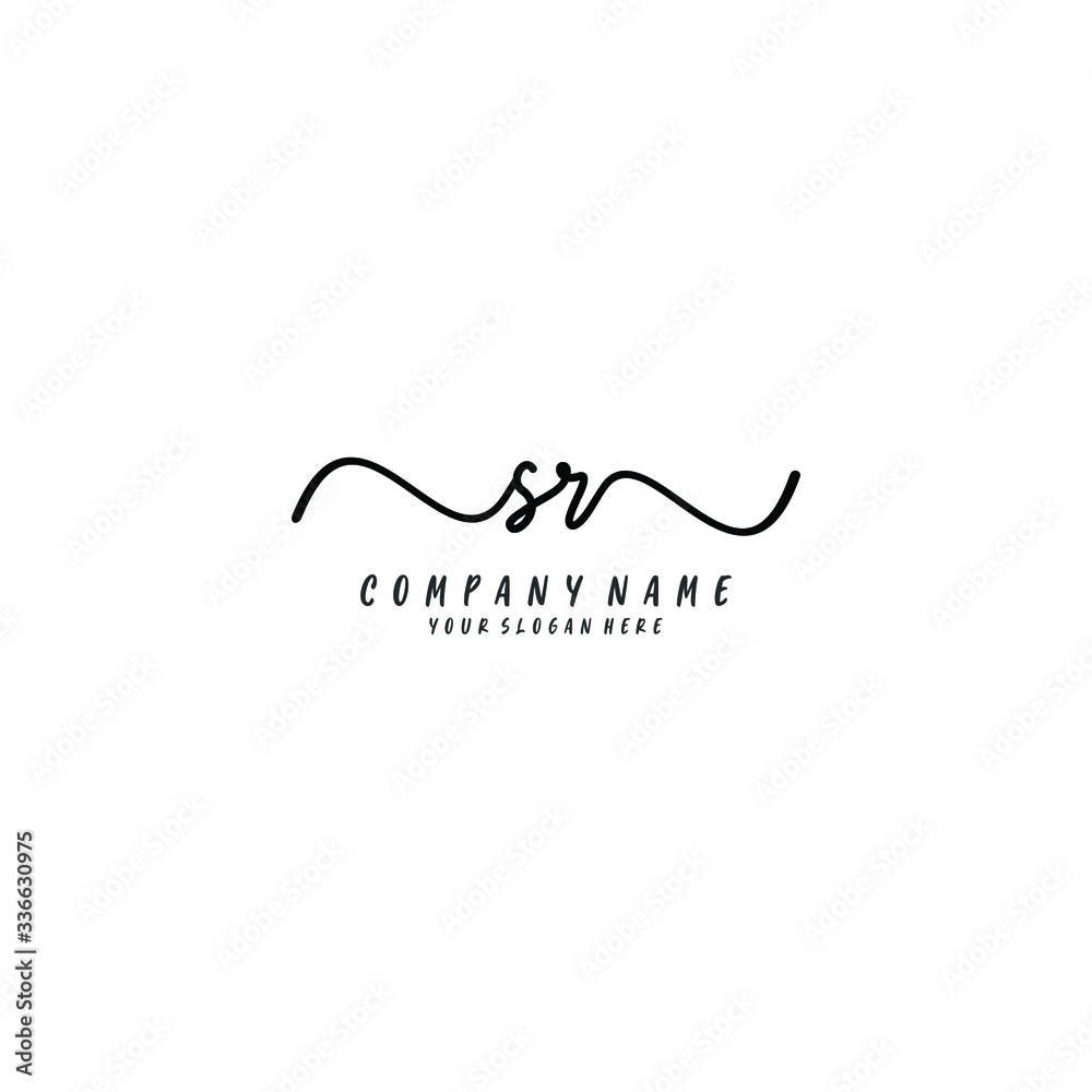 SR initial Handwriting logo vector template SR initial Handwriting logo vector template