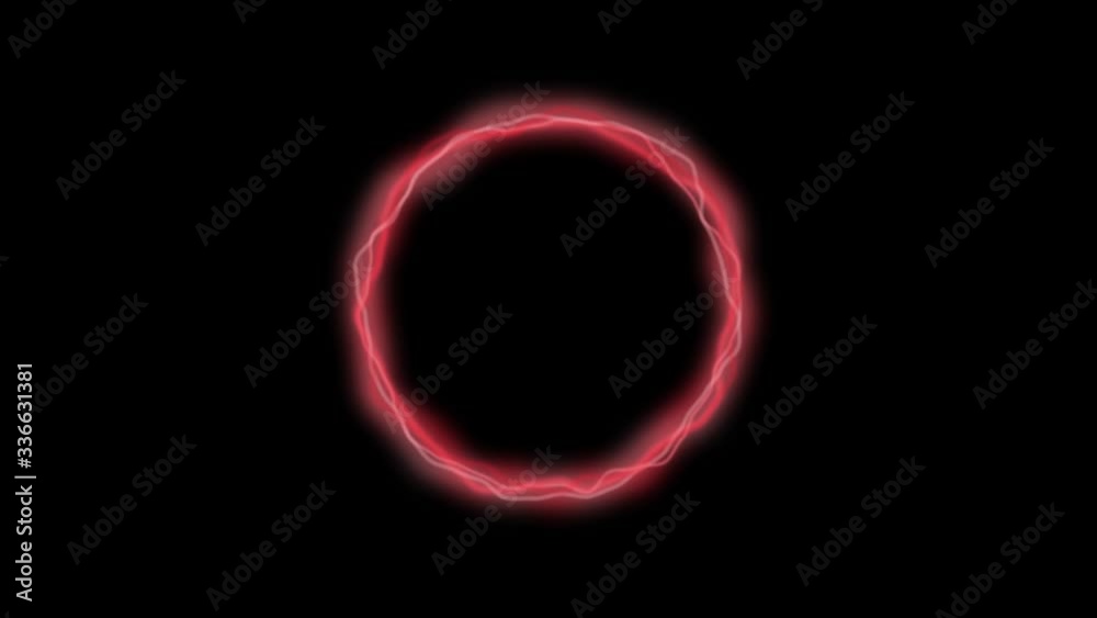 Red glowing circle changing its form on black background. Space and energy style animated video Red glowing circle changing its form on black background. Space and energy style animated video