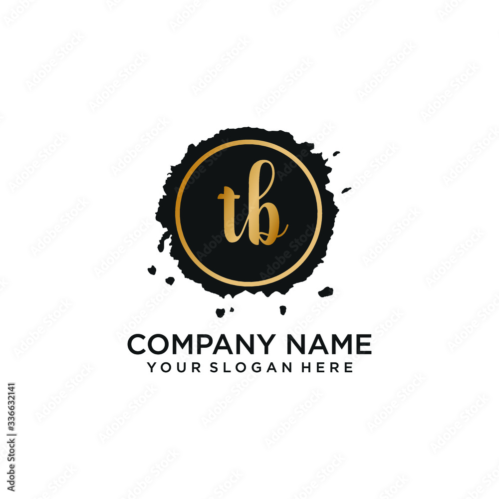 Fototapeta premium TB initial Handwriting logo vector template