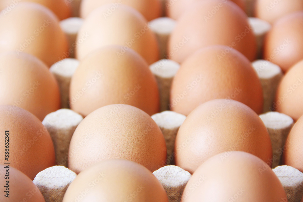 Background of eggs. Eggs close up. Food