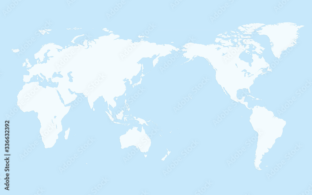 simple world map, light blue background 2