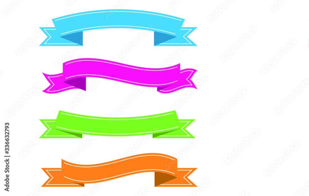 Obraz premium Set of colorful ribbons.Ribbon banners.