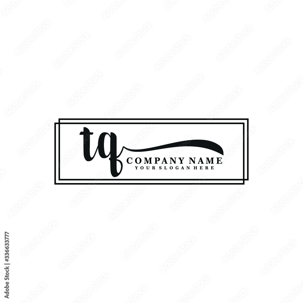 TQ initial Handwriting logo vector template TQ initial Handwriting logo vector template