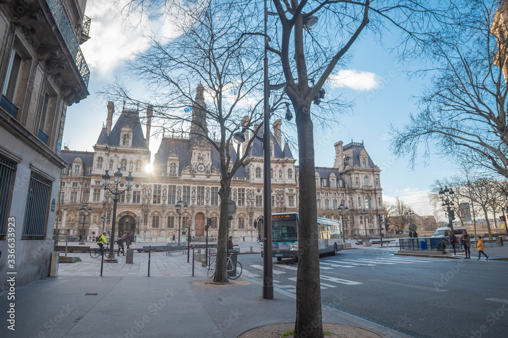 City Hall Hotel de Ville in the center of Paris.