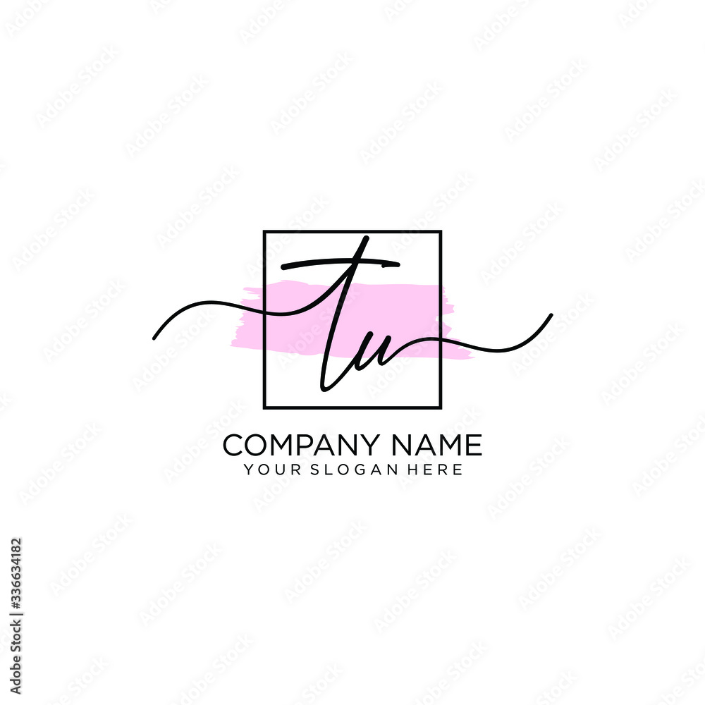 TU initial Handwriting logo vector template TU initial Handwriting logo vector template