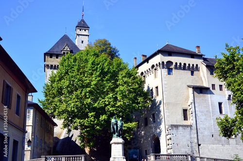 Chambéry, France - August 11th 2017 : The Castle of the Dukes of Savoy, built in the 11th century. This building is located in the city center of Chambéry.
