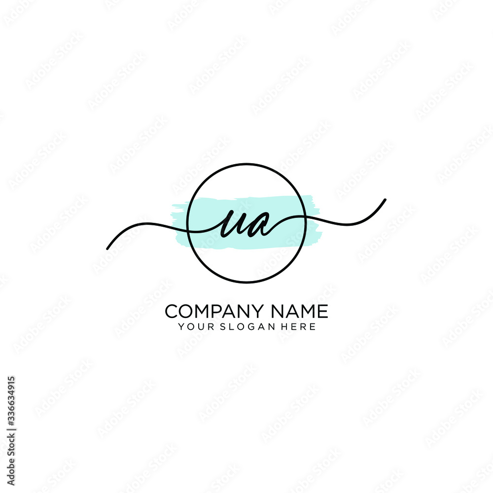 UA initial Handwriting logo vector template UA initial Handwriting logo vector template