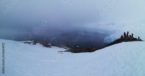 Panoramic view of Neko Harbour , Antarctica 