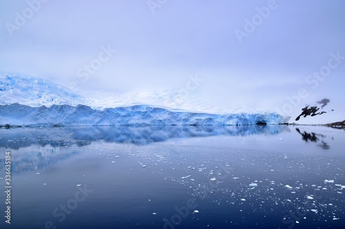 Glacier reflection , Neko Harbour , Antarctica 