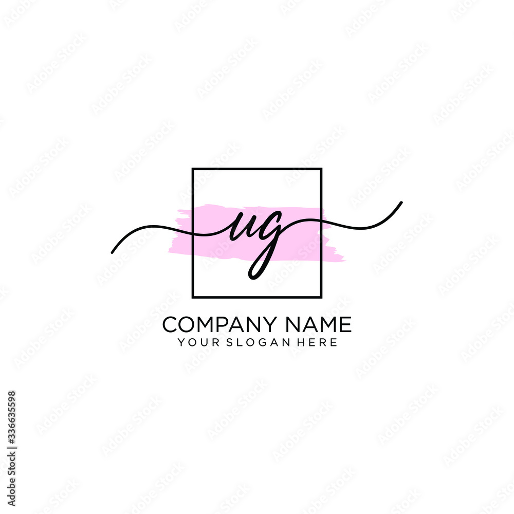 UG initial Handwriting logo vector template