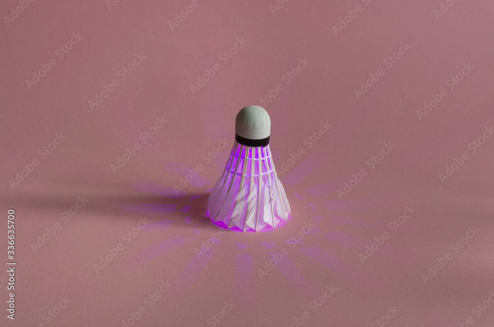 Shuttlecocks on pink background Shuttlecocks on pink background