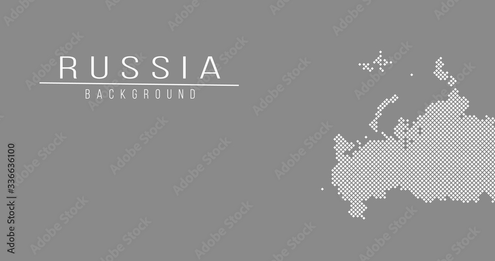 Fototapeta premium Russia country map backgraund made from halftone dot pattern, Vector illustration isolated on gray background