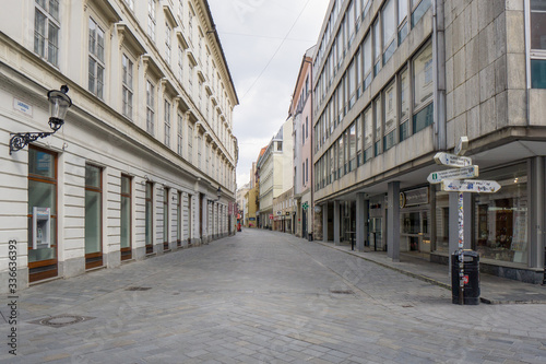 empty streets of European capital