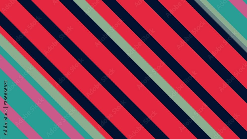 Two color bars that move diagonally in the opposite direction with a hypnotic effect, anchoring point in the center and cover the whole background, made up of different strips of color. Two color bars that move diagonally in the opposite direction with a hypnotic effect, anchoring point in the center and cover the whole background, made up of different strips of color.