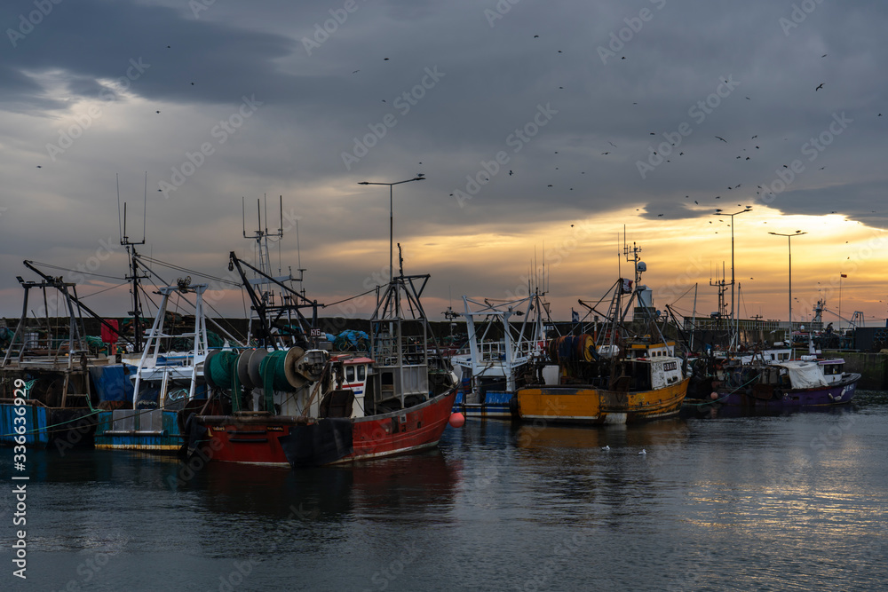 Harbor with an old traditional fishing boats