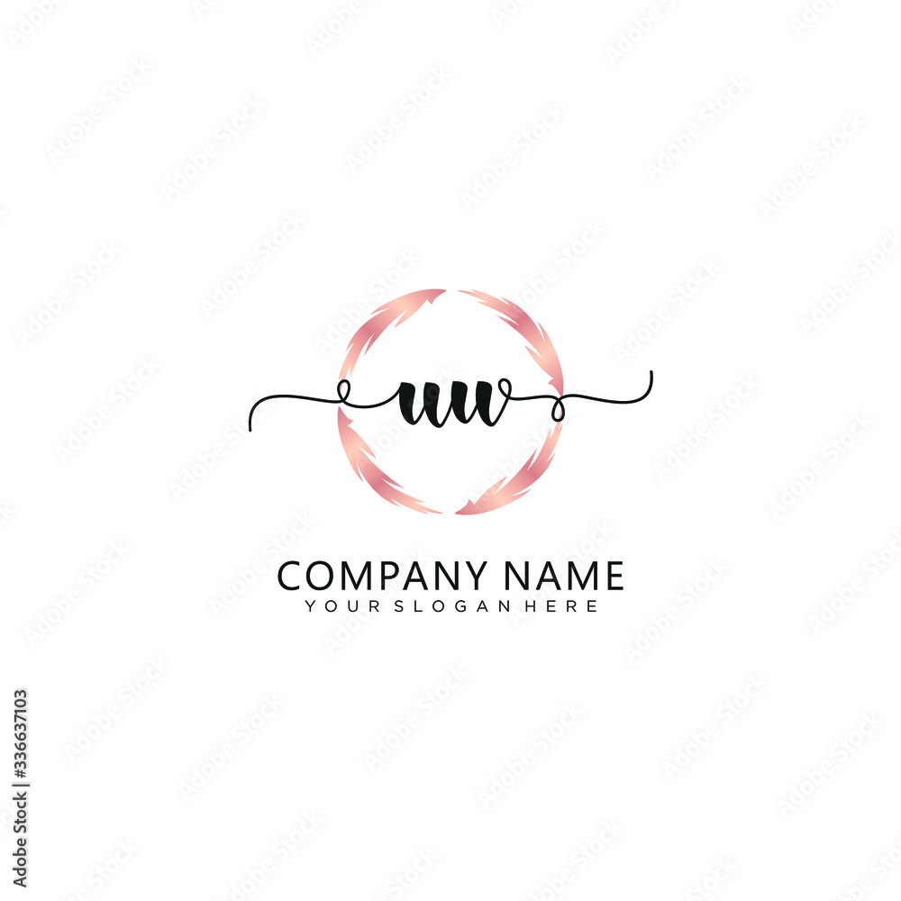 UU initial Handwriting logo vector template UU initial Handwriting logo vector template