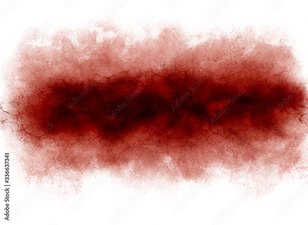 watercolor abstract background. red blood stain on a white background.