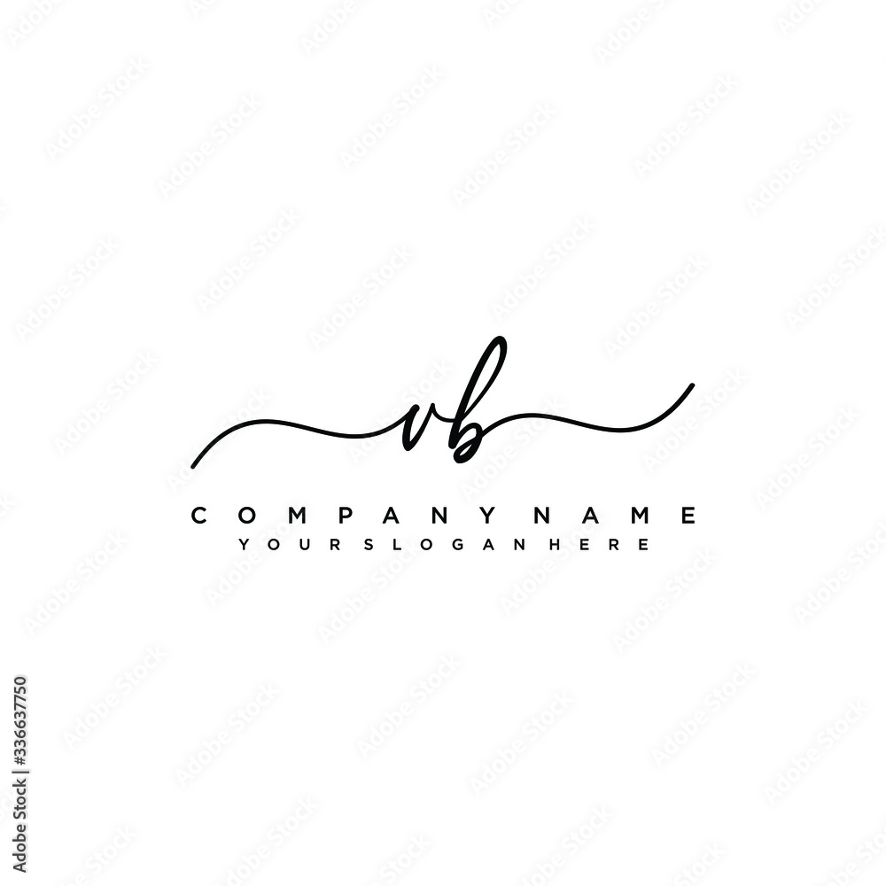VB initial Handwriting logo vector template VB initial Handwriting logo vector template