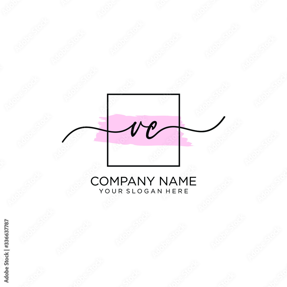 VC initial Handwriting logo vector template VC initial Handwriting logo vector template