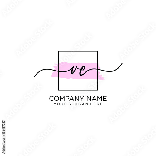 VC initial Handwriting logo vector template