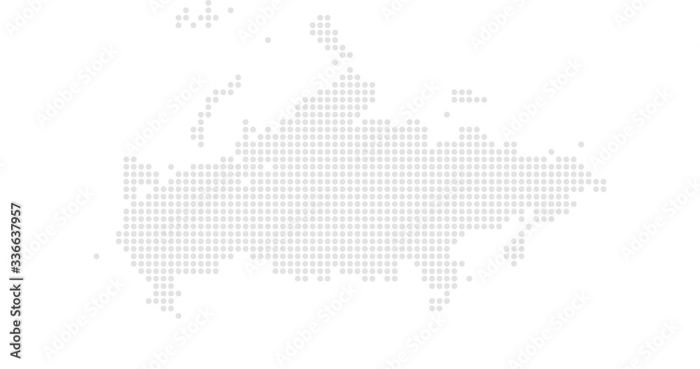 Russia country map backgraund made from halftone dot pattern, Vector illustration isolated on white background