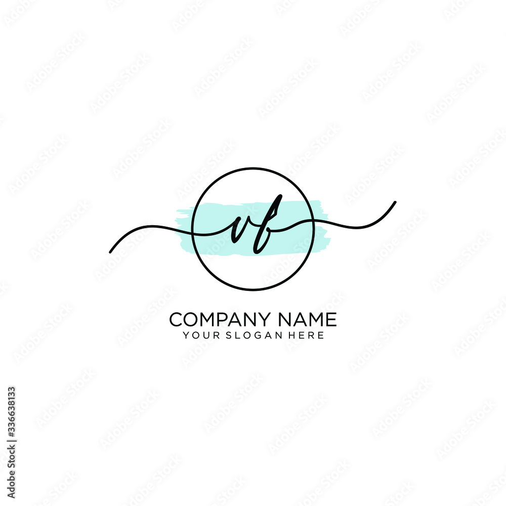 VF initial Handwriting logo vector template VF initial Handwriting logo vector template