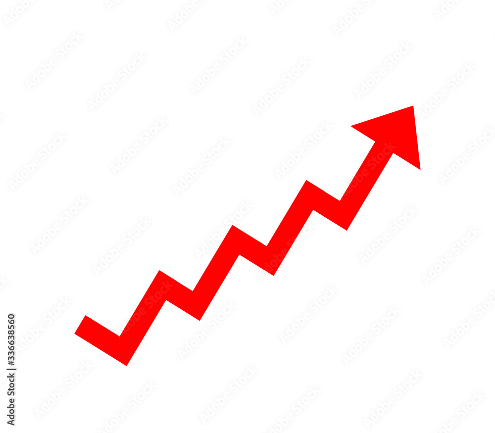 increasing growth arrow isolated on white background increasing growth arrow isolated on white background