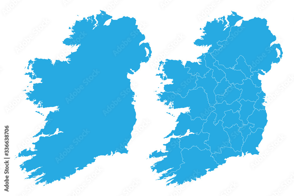 Map - Ireland Couple Set , Map of Ireland,Vector illustration eps 10.