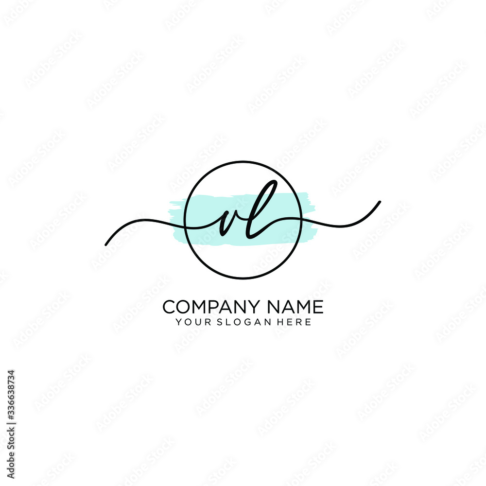 VL initial Handwriting logo vector template VL initial Handwriting logo vector template