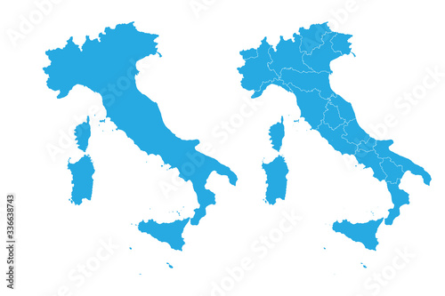 Map - Italy Couple Set , Map of Italy,Vector illustration eps 10.