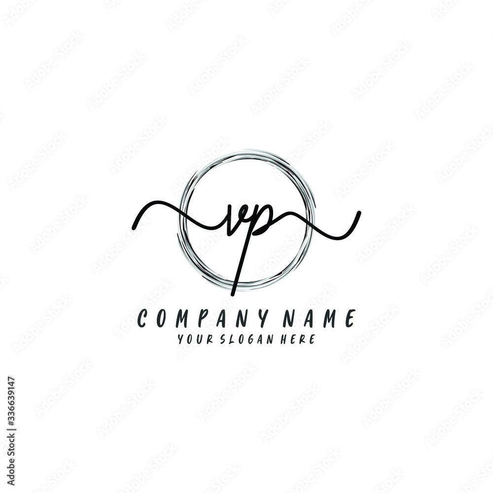 VP initial Handwriting logo vector template VP initial Handwriting logo vector template