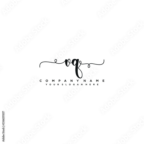 VQ initial Handwriting logo vector template