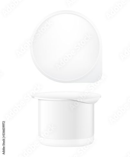 Yogurt packaging mockup. Vector illustration isolated on white background. Ready for use in your design. EPS10.	