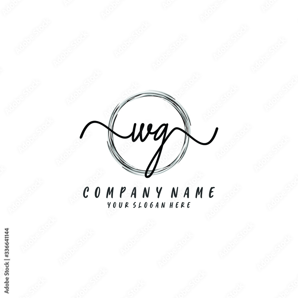 WG initial Handwriting logo vector template WG initial Handwriting logo vector template