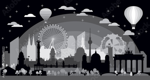 Berlin skyline at night
