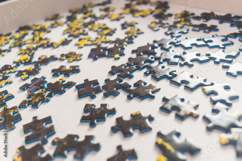 close-up of puzzle tiles