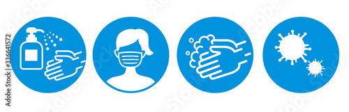 washing hands mask gargling illustration vector