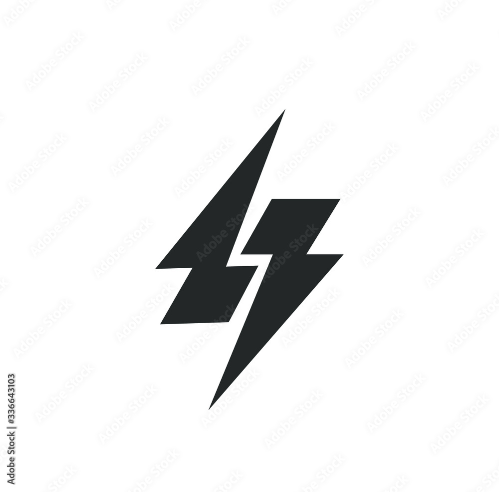 thunder logo isolated on white background, charge sign created by illustration