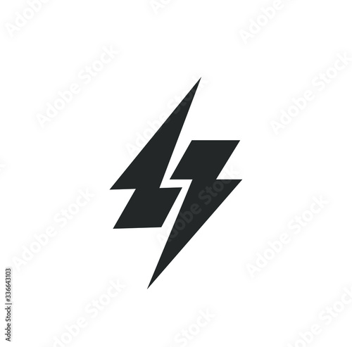 thunder logo isolated on white background, charge sign created by illustration