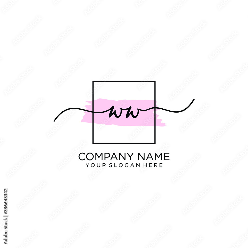 WW initial Handwriting logo vector template WW initial Handwriting logo vector template