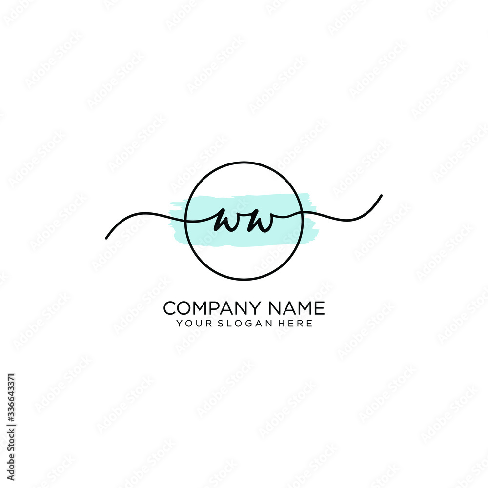 WW initial Handwriting logo vector template WW initial Handwriting logo vector template