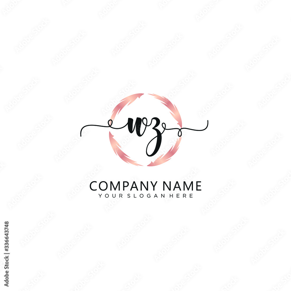 WZ initial Handwriting logo vector template WZ initial Handwriting logo vector template