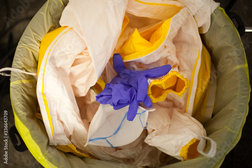 PPE and medical waste from biological barrier