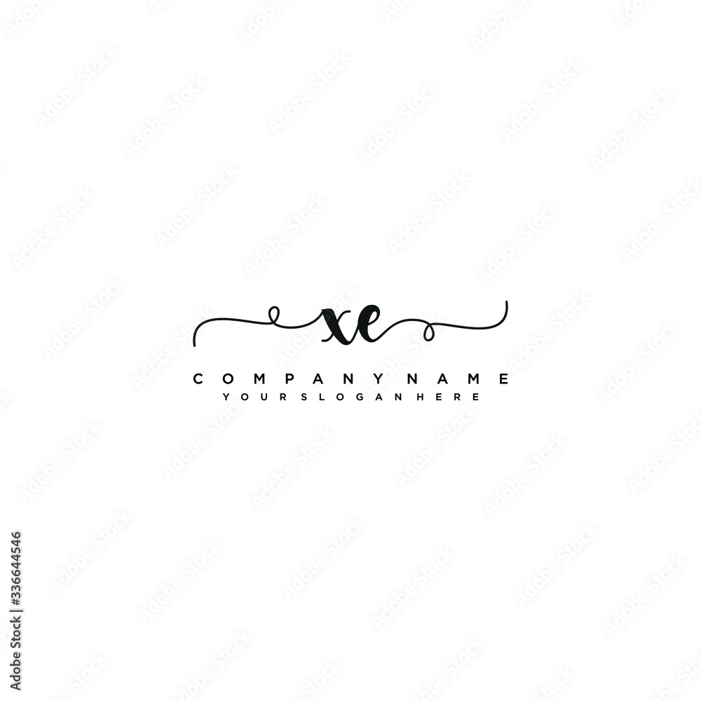 XE initial Handwriting logo vector template XE initial Handwriting logo vector template