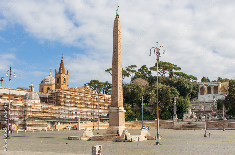 Following the coronavirus outbreak, the italian Government has decided for a massive curfew, leaving even the Old Town, usually crowded, completely deserted. Here in particular Piazza del Popolo