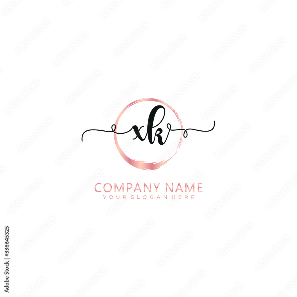 XK initial Handwriting logo vector template XK initial Handwriting logo vector template